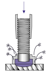 Drawn arc stud welding step 4